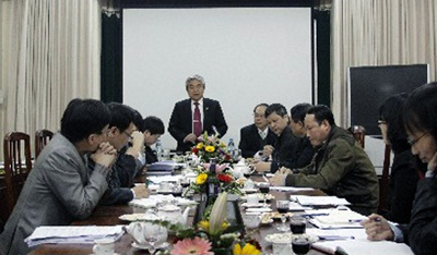 Bộ trưởng Nguyễn Quân đến thăm và làm việc với Viện Chiến lược và Chính sách Khoa học và Công nghệ